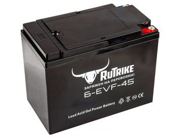 Свинцово-кислотный тяговый гелевый аккумулятор RuTrike 6-EVF-45 (12V45A/H C3)